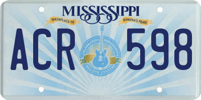 MS license plate ACR598