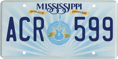 MS license plate ACR599