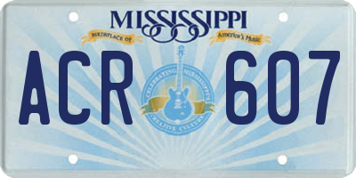MS license plate ACR607