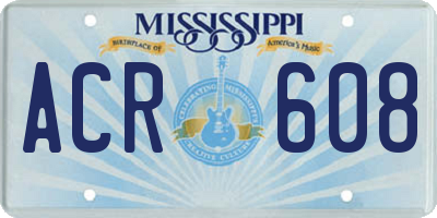 MS license plate ACR608