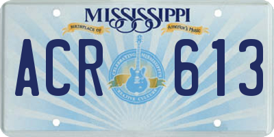 MS license plate ACR613