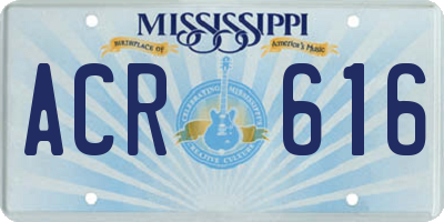 MS license plate ACR616