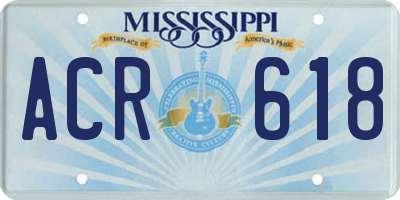 MS license plate ACR618