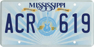 MS license plate ACR619