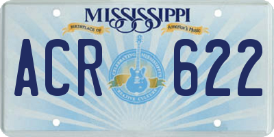 MS license plate ACR622