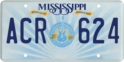 MS license plate ACR624