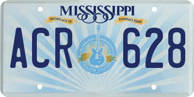 MS license plate ACR628