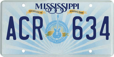 MS license plate ACR634