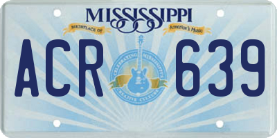 MS license plate ACR639