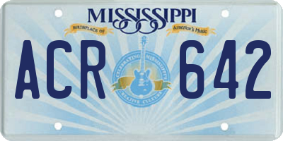 MS license plate ACR642