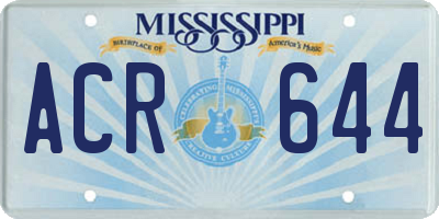 MS license plate ACR644