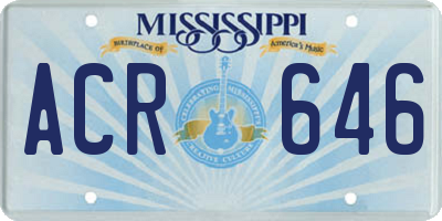MS license plate ACR646