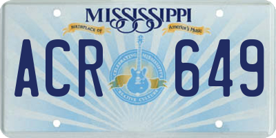 MS license plate ACR649