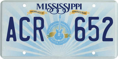 MS license plate ACR652