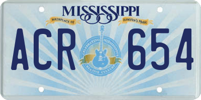 MS license plate ACR654