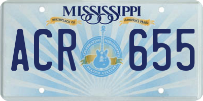 MS license plate ACR655
