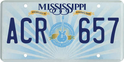 MS license plate ACR657