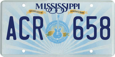 MS license plate ACR658