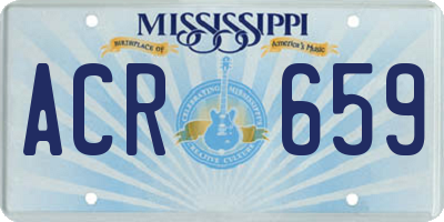 MS license plate ACR659