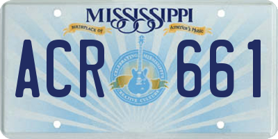 MS license plate ACR661