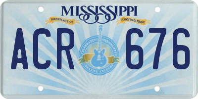 MS license plate ACR676