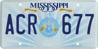 MS license plate ACR677