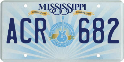 MS license plate ACR682