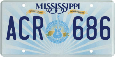 MS license plate ACR686