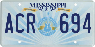 MS license plate ACR694