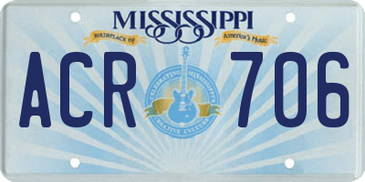MS license plate ACR706