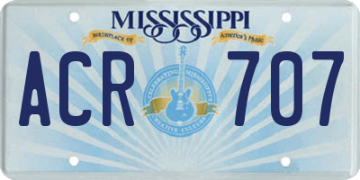 MS license plate ACR707