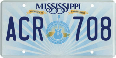 MS license plate ACR708