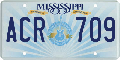 MS license plate ACR709