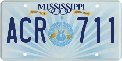 MS license plate ACR711