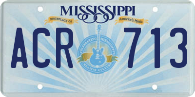 MS license plate ACR713