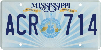 MS license plate ACR714