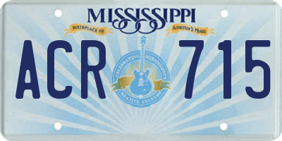 MS license plate ACR715