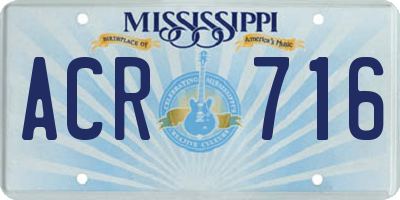 MS license plate ACR716