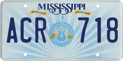 MS license plate ACR718