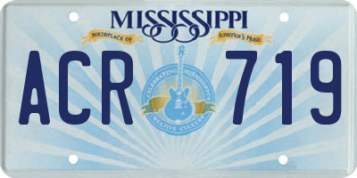 MS license plate ACR719