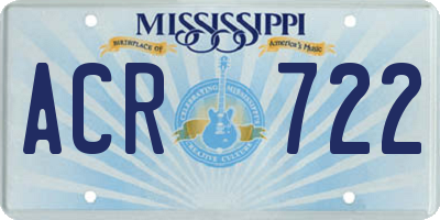 MS license plate ACR722