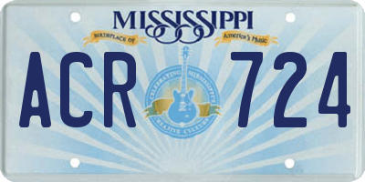 MS license plate ACR724