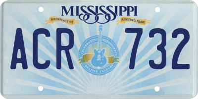 MS license plate ACR732