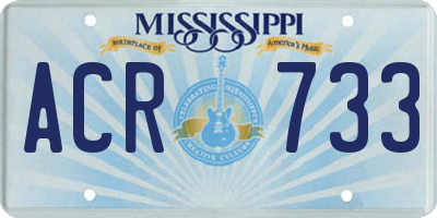MS license plate ACR733
