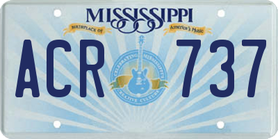 MS license plate ACR737