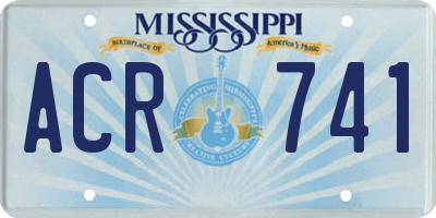 MS license plate ACR741