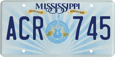 MS license plate ACR745