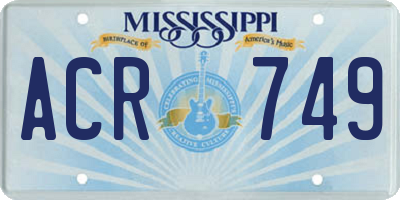 MS license plate ACR749