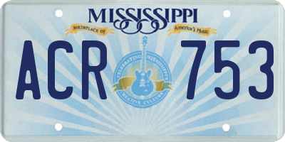 MS license plate ACR753