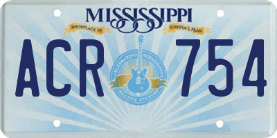MS license plate ACR754